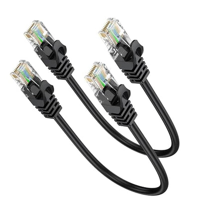 Short Ethernet Cable 0.5FT 2-Pack, Cat6 Patch Cable 6 inch Cord 10Gbps by ApoJodly