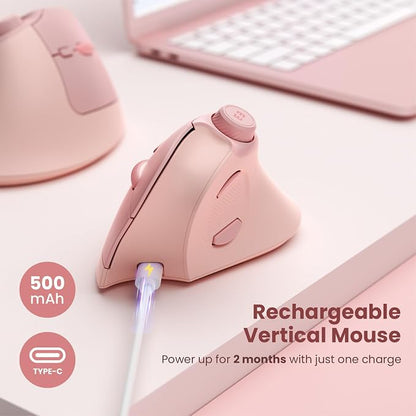 seenda Ergonomic Mouse Rechargeable, USB+Dual Bluetooth, MOU-302 Vertical - Image 5