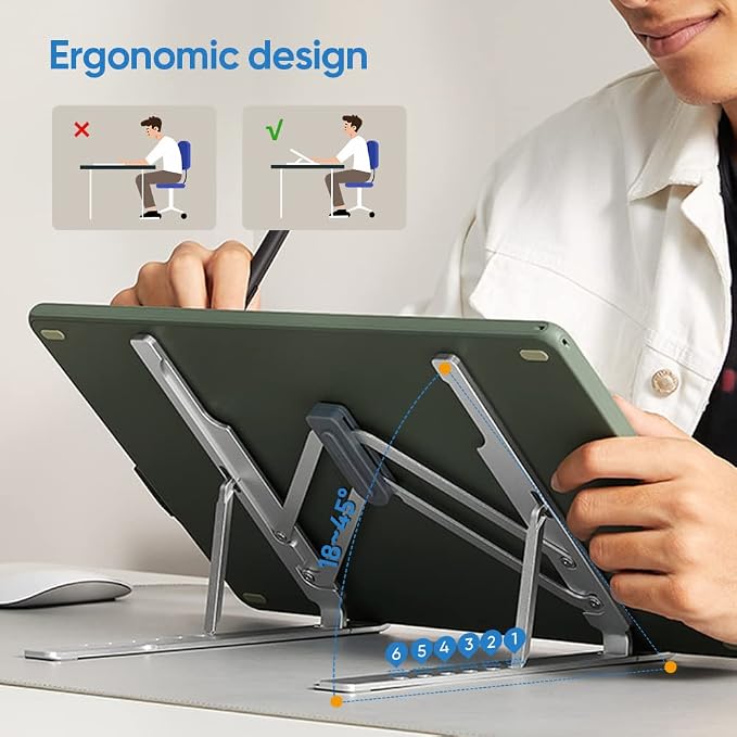 XPPen Drawing Tablet Stand for Desk, Aluminum Computer Riser Compatible - Image 3