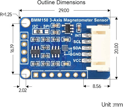 BMM150 3-axis Magnetometer Sensor, Digital Compass Sensor, Magnetic Field - Image 7