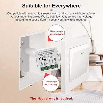 1 Channel DC 12V 24V AC 100/240V Tuya Smart Life App Dry Contact Zigbee Smart - Image 3