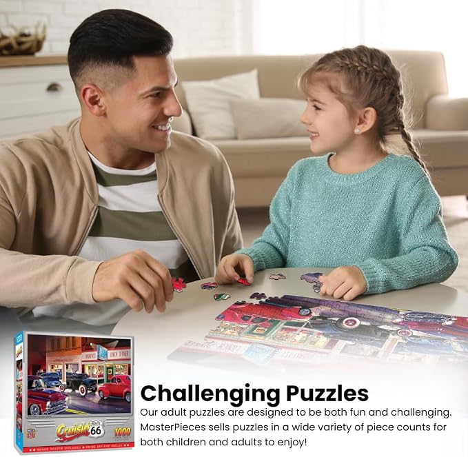 MasterPieces - 1000 Piece Jigsaw Puzzle, Route 66 Pitstop, Fun - Image 4
