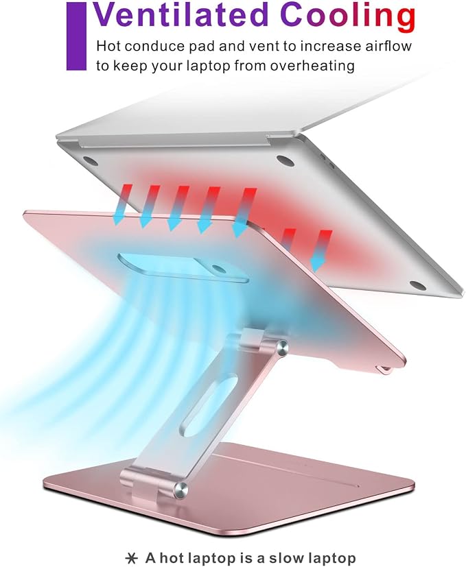 Laptop Stand | Adjustable Aluminum MacBook Riser, Ergonomic Computer Stand - Image 4