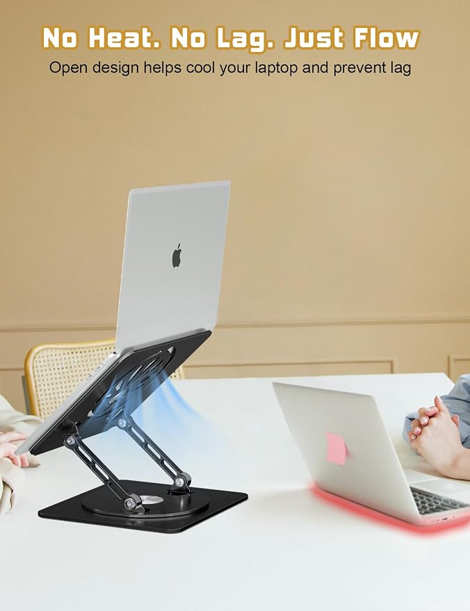 Adjustable Laptop Stand for Desk-360° Rotating Foldable Laptop Holder Ergonomic - Image 5