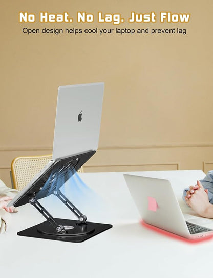 Adjustable Laptop Stand for Desk-360° Rotating Foldable Laptop Holder Ergonomic - Image 5