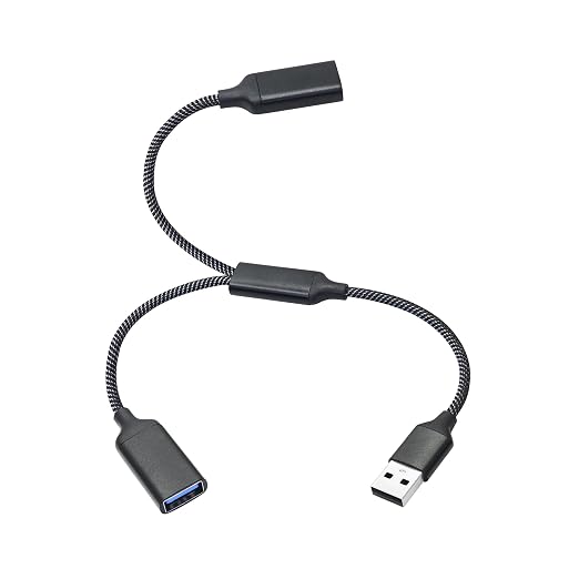 USB Splitter Cable 1FT, USB A Male to Dual USB A Female Y Splitter Adapter 1 in by Unknown