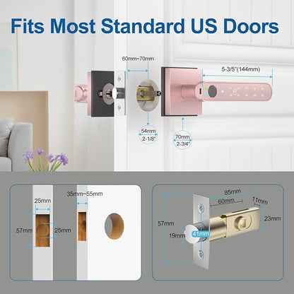 BIWIBON Fingerprint Door Lock, 5 in 1 Finger Print Door Knob - Image 7