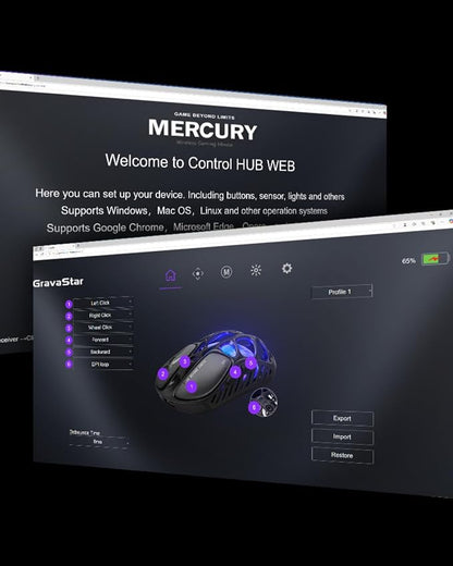 GravaStar Mercury X Pro Wireless Gaming Mouse, Come - Image 7