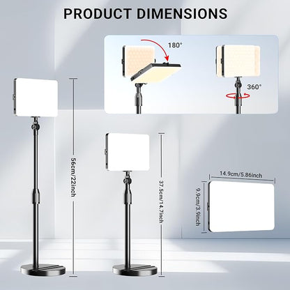2-Pack LED Video Light with Stand, Home Studio Back Lights, Photo Lights with - Image 4