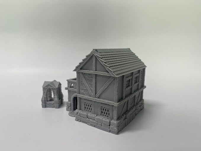 Paintable Tabletop Miniature Little Town Building Terrains Compatible - 18mm - Image 4