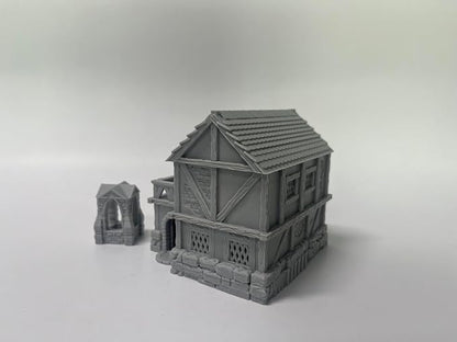 Paintable Tabletop Miniature Little Town Building Terrains Compatible - 18mm - Image 4
