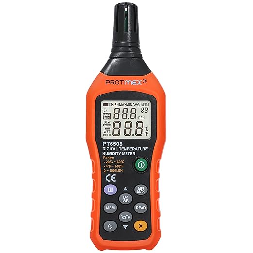 Protmex PT6508 Temperature Humidity Meter, Digital Thermometer Hygrometer by Protmex