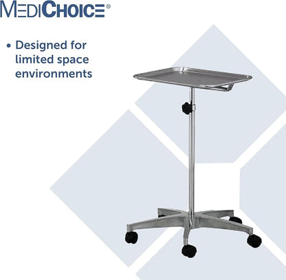 MediChoice Mobile Instrument Stand Steel Portable Adjustable Tray Medical - Image 8