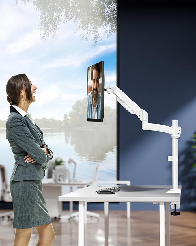 Single Monitor Mount Holds Max 22lbs, 13-32 inch Monitor Desk Mount, Height - Image 9