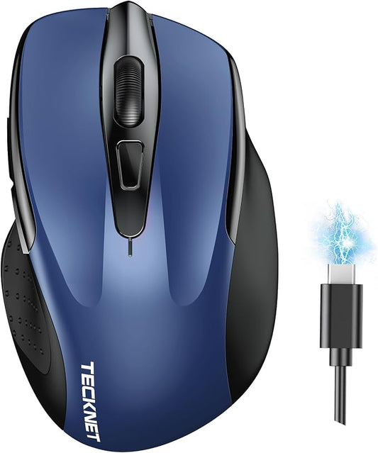 TECKNET Wireless Mouse Rechargeable 4800 DPI Silent USB A & Bluetooth Mouse 6 by Tecknet