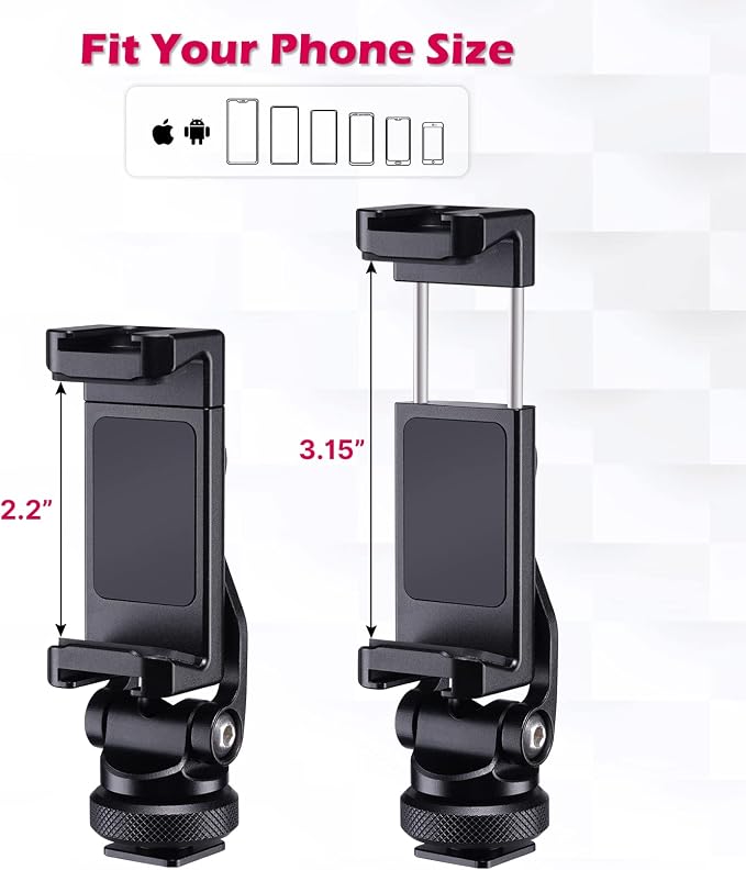 ULANZI Metal Phone Tripod Mount ST-10, Universal 360° Smartphone Adapter - Image 3