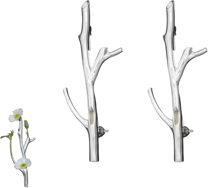 2PCS Metal Branch Shaped Flower Insert Brooch Pins, Wearable Corsage Holders by Unknown