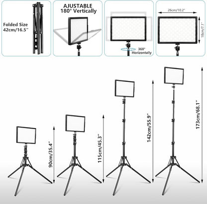 LED Photo Video Light 2-Pack, Bi-Color 2800-6500K Dimmable USB LED Continuous - Image 2