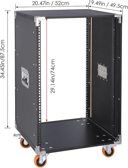 Movable AV Gear Rack 16U 19in Mobile Floor Standing Network Device Storage - Image 2