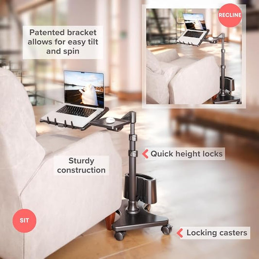 LEVO G2 Deluxe Adjustable Laptop Stand – Rolling Computer Desk & Ergonomic Table - Image 2