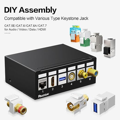 Patch Panel 6 Port Keystone Network Blank Patch Panel UTP/STP Compatible - Image 6