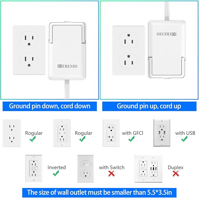 6FT Ultra-Thin Flat Plug Power Strip - Image 6