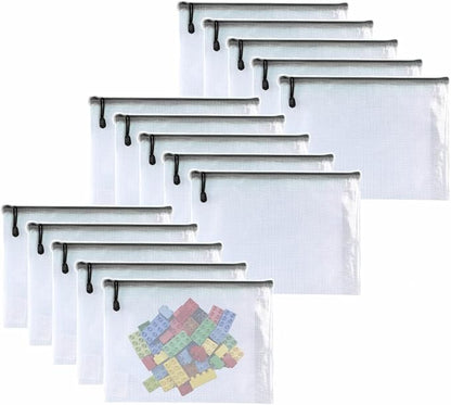 Oaimyy-8"x10"-15 Pcs-Plastic Mesh Zipper Pouch Document Folders Bag Zip File by Oaimyy