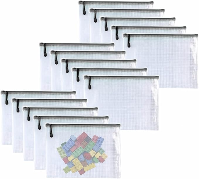 Plastic Mesh Zipper Pouch Document Folders Bag Zip File Bags by Oaimyy