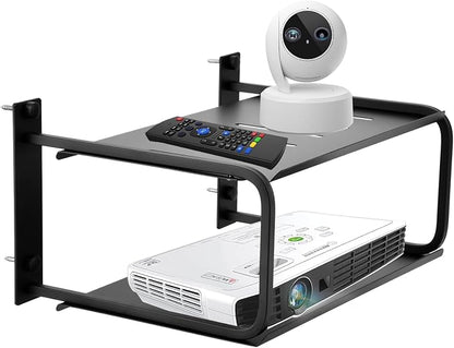 Tookie 2 Layers Projector Shelf, Wall Mount Double Floating Shelf Under TV - Image 9