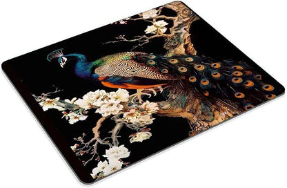 Square Mouse Pad Colorful Peacock on a Tree Branch-1, Gaming Mouse Pads - Image 2