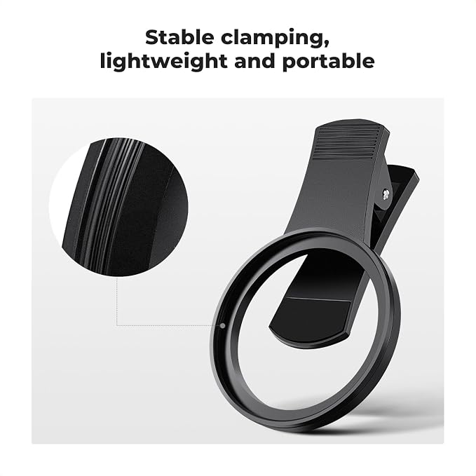 K&F Concept 52mm Clip-on ND2-400 Phone Camera Lens Filter Kit, Adjustable - Image 2