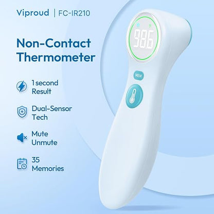 No-Touch Thermometer for Adults and Kids, 1-Second Fast Reading, Color-Coded - Image 2