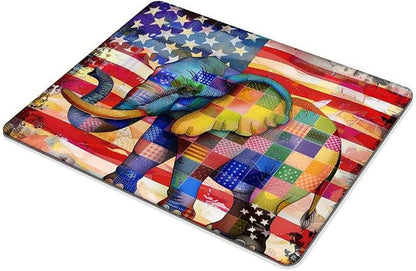 Square Mouse Pad American Flag，Colorful Baby Elephant-1, Gaming Mouse Pads - Image 6