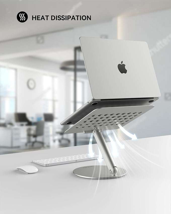 LULULOOK Laptop Stand for Desk 2025, 360 Rotating Adjustable Laptop Riser - Image 4