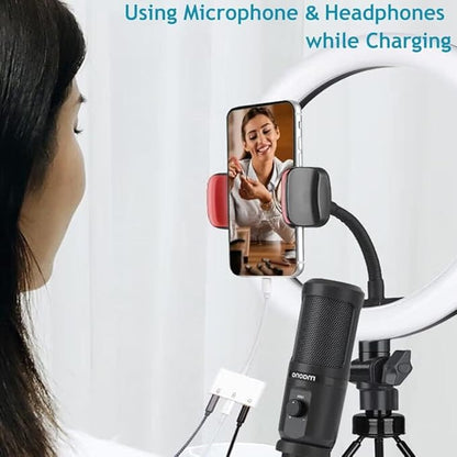 iPhone Microphone Adapter for Live-Streaming Lightening to Microphone & 3.5mm - Image 3