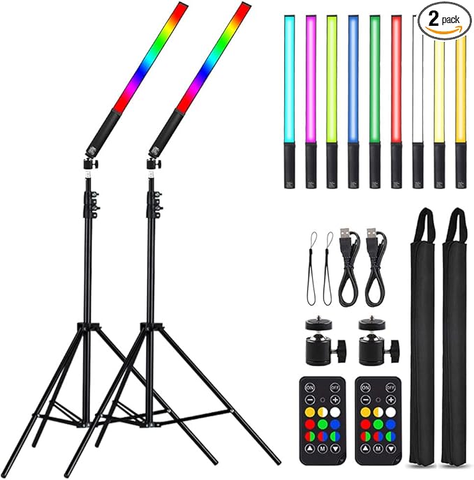 LED Light Sticks RGB Light Wand, Photography Light Stick LED Video Lighting Kit by ITOTIN