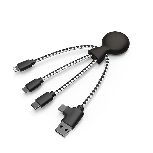 Mr Bio 4 in 1 Multi USB Cable Octopus Design Black - Image 2