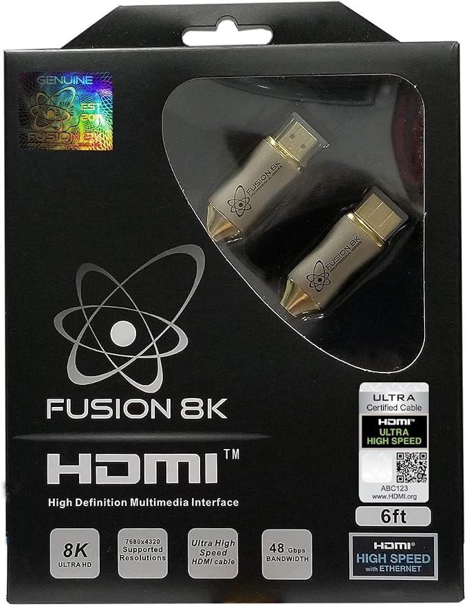 HDMI 2.1 Certified Cable Supports 10K 8K @60Hz and 4K @120Hz Compatible by Fusion8k