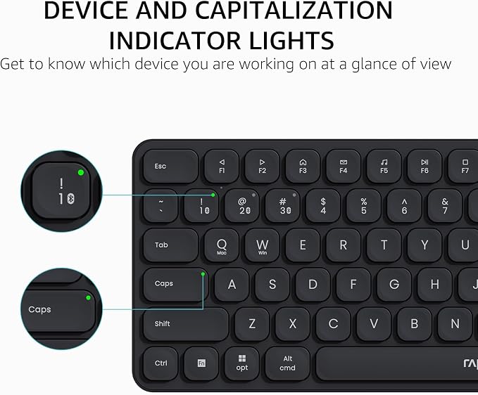 Rapoo 9010M Multi-Device Keyboard and Mouse Combo, 2.4GHz/Bluetooth 5.0/4.0 - Image 7