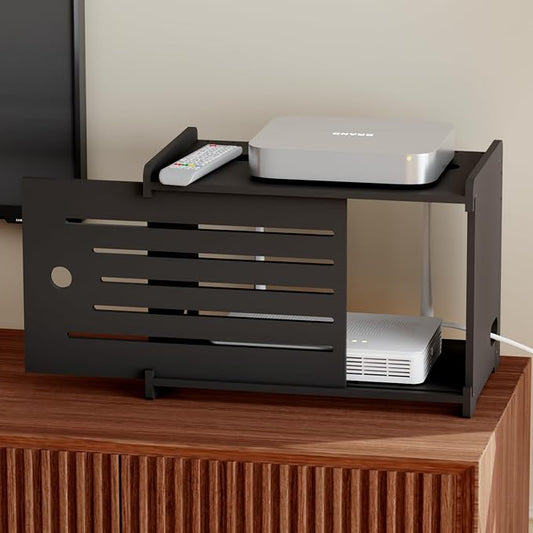 Wooden WiFi Router Storage Box Hider Shelf, Decorative Projector Box Hider Rack by Haidaiya