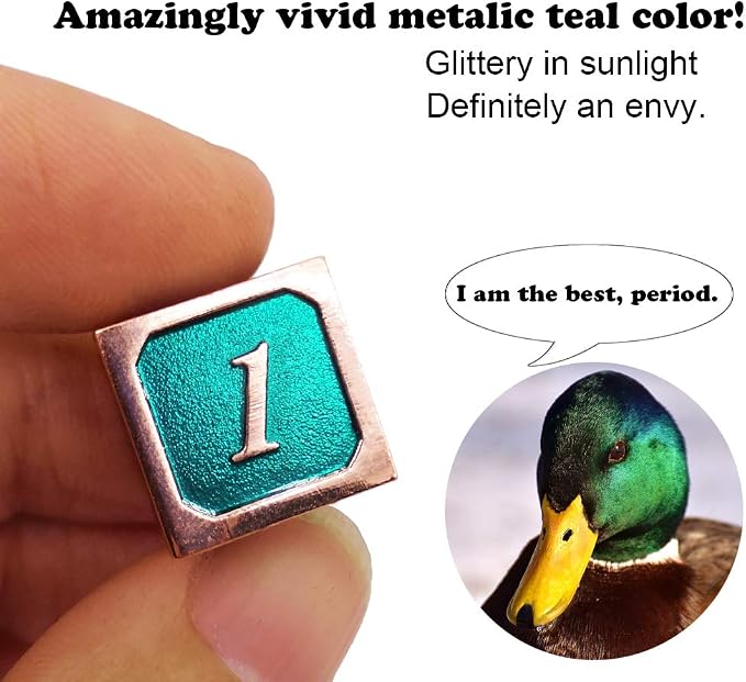 Haxtec DND Metal Dice Set Copper Teal Polyheral Dice Compatible - Image 5