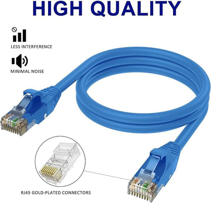 Adoreen Cat 6 Ethernet Cable 150 Ft-Blue, Outdoor & Indoor Snagless Long Round - Image 3