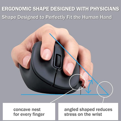 ELECOM Left Hand Wireless Ergonomic Mouse, 2.4GHz - Image 3