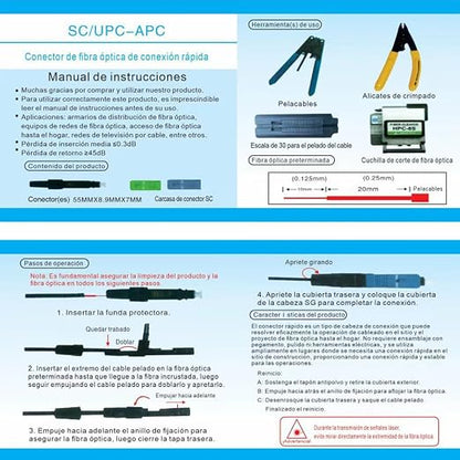 20 pcs SC-APC Fiber Optic Quick Assembly Connector Fiber Optic Fast Connectors - Image 7
