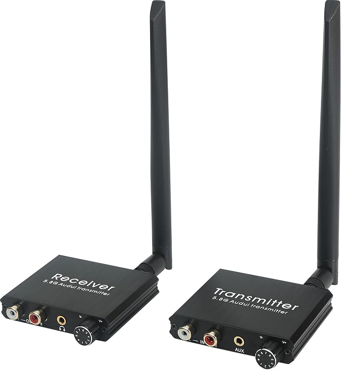 5.8GHz Wireless Audio Transmitter Receiver, 164Ft/50M Long Range 18ms Low by Unknown