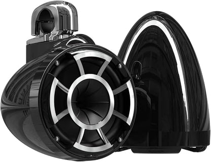 wet sounds Rev 8 Black V2 Revolution Series 8" Black Tower Speakers w/Fixed by wetsounds