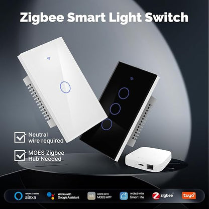 MOES Zigbee Smart Switch 1 Gang, Require MOES Zigbee Hub and Neutral Wire - Image 2