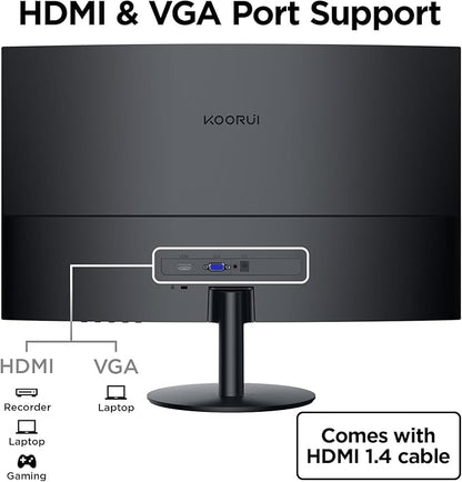 KOORUI 27 Inch Curved Monitor FHD 1080P Display, 75Hz PC Screen, Computer - Image 6