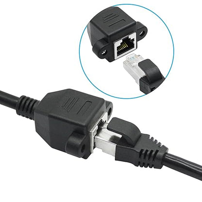 2Pcs Cat6 Ethernet Extension Cable 2FT, RJ45 Male to Female Ethernet Panel Mount - Image 3