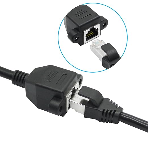 2Pcs 90 Degree Cat6 Ethernet Extension Cable 1FT, Right Angled RJ45 Male to - Image 4